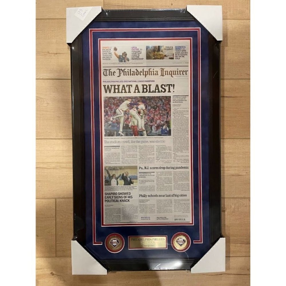 2022 Philadelphia Phillies NLCS Champions framed 11x14 Philadelphia Inquirer